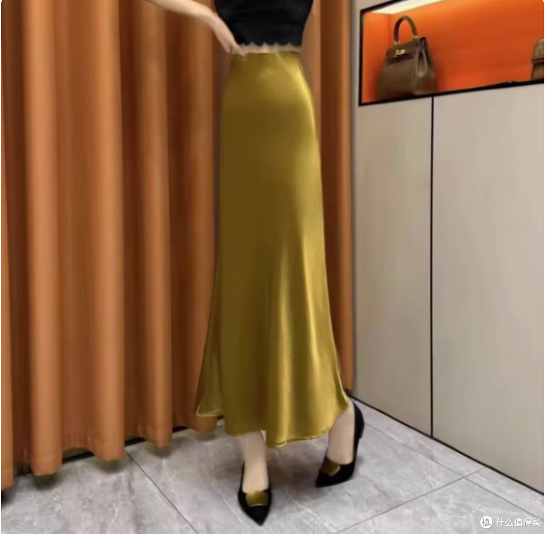 邂逅优雅,琳储旗舰店醋酸缎面鱼尾半身长裙