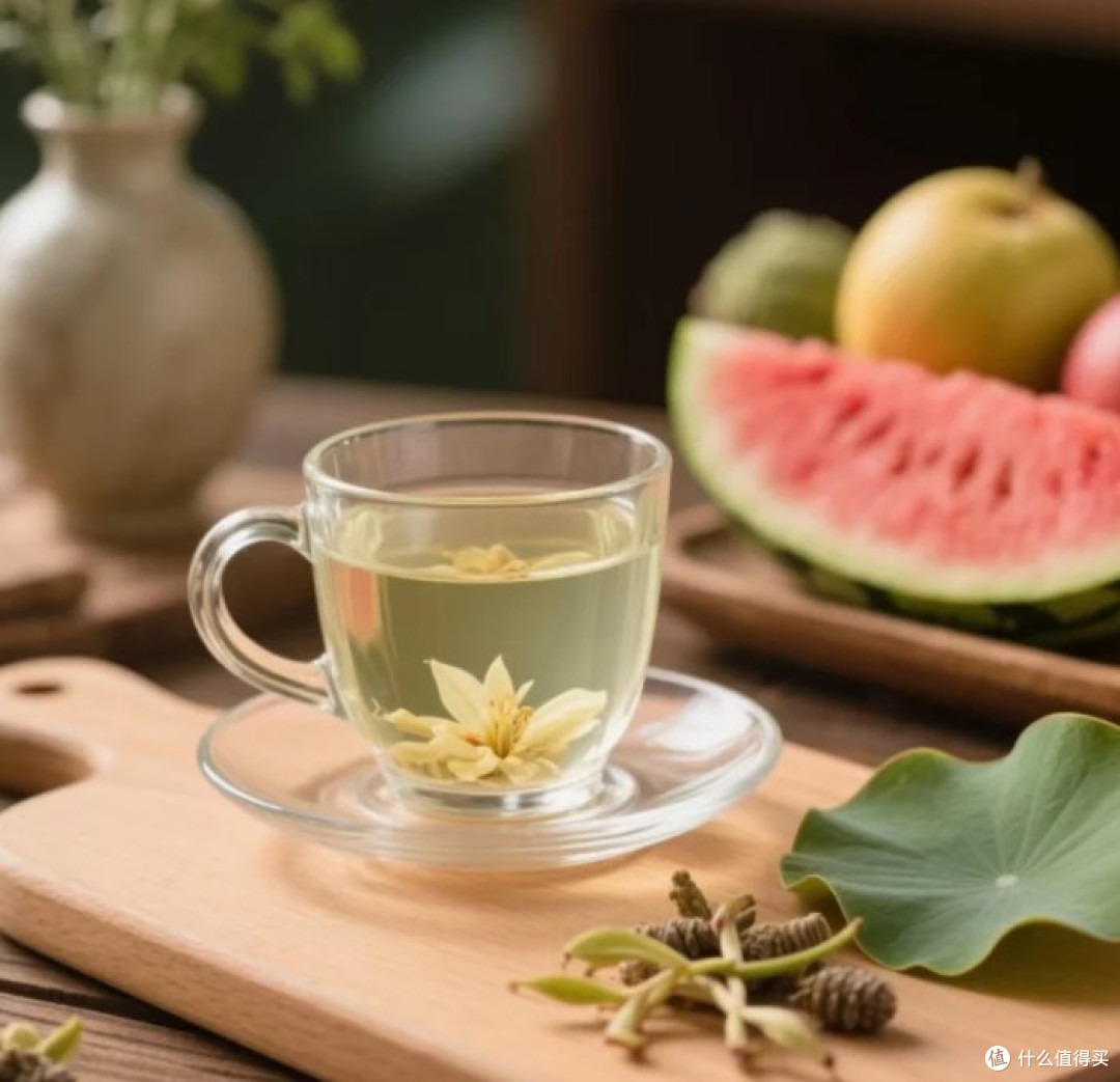 自制西瓜荷斛茶,清热解暑