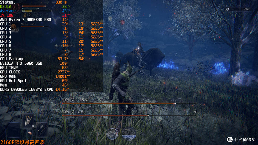 《艾尔登法环:黑夜君临》性能实测:RTX 5060能否挑战4K分辨率?