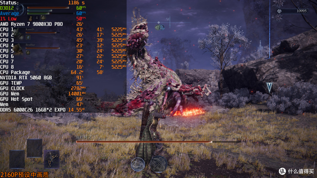 《艾尔登法环:黑夜君临》性能实测:RTX 5060能否挑战4K分辨率?