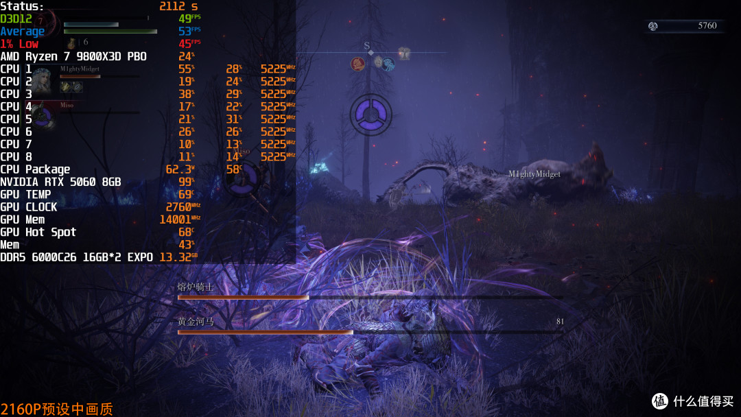 《艾尔登法环:黑夜君临》性能实测:RTX 5060能否挑战4K分辨率?