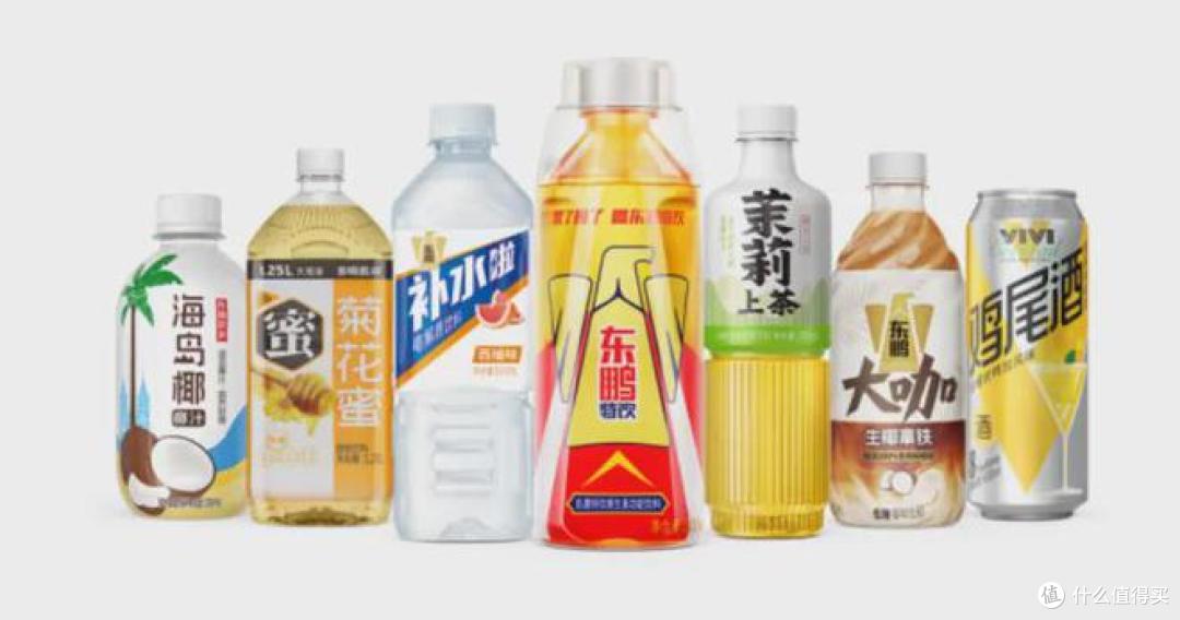 图为东鹏饮料“1+6”多品类产品家族。