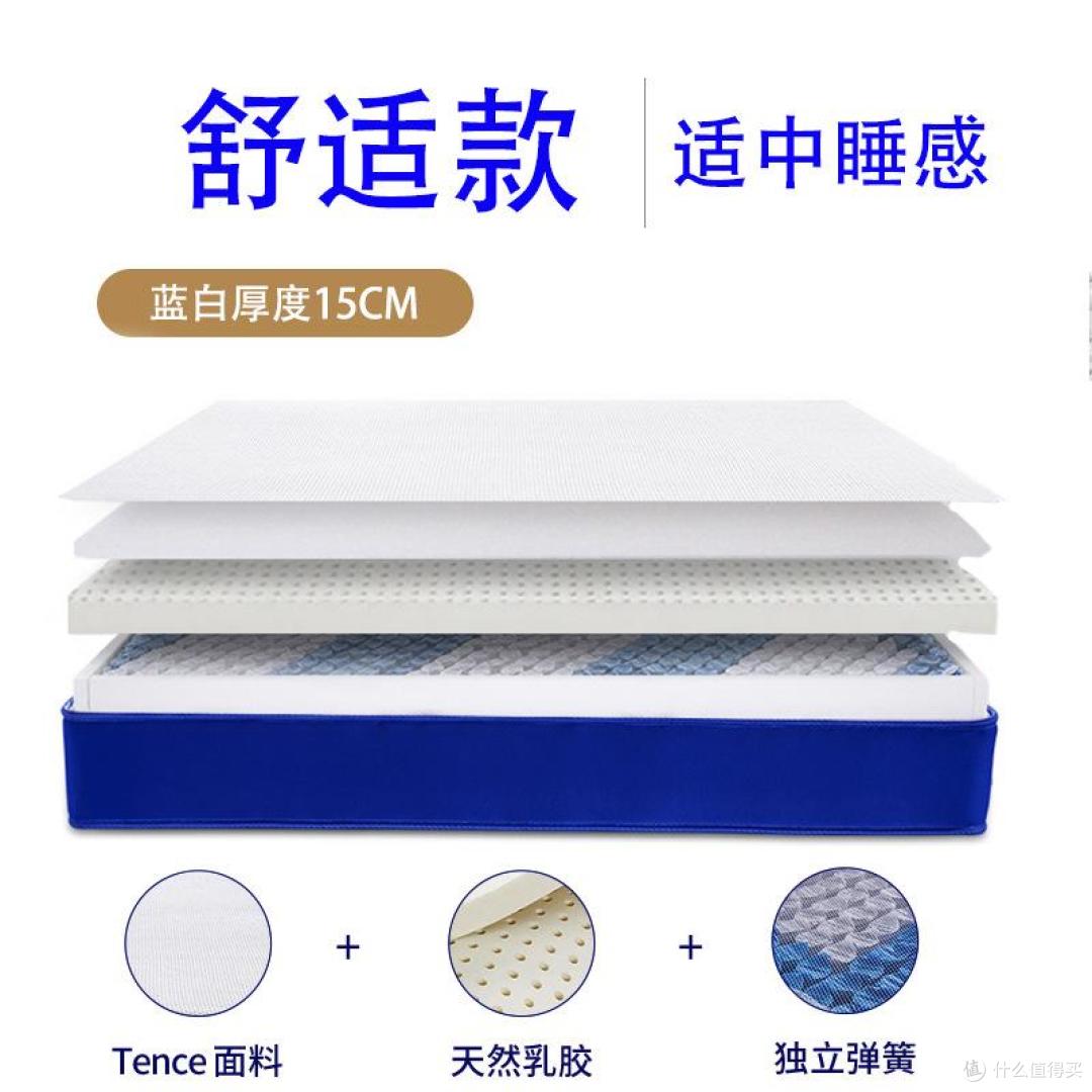 性价比爆棚!这款蓝色记忆棉盒子乳胶床垫错过血亏