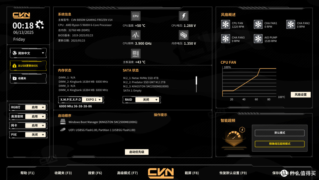 实木风桌面主机:9600X+七彩虹CVN B850M战列舰+耕升RTX 5060追风