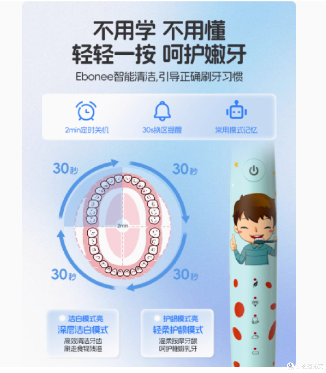 艾博尼儿童电动牙刷 C1:3 到 12 岁孩子的口腔健康小卫士