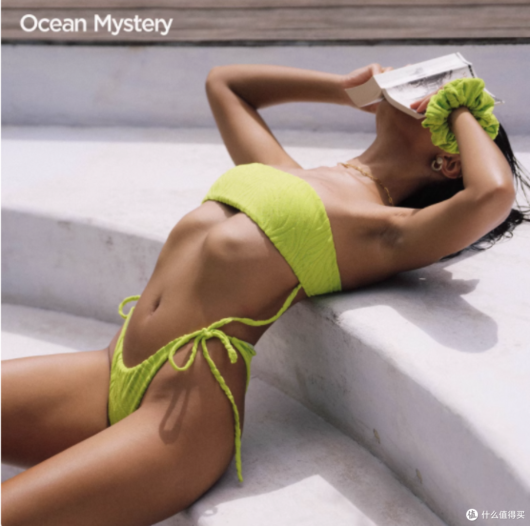 OceanMystery 提花防滑抹胸三角比基尼,解锁海滨时尚密码