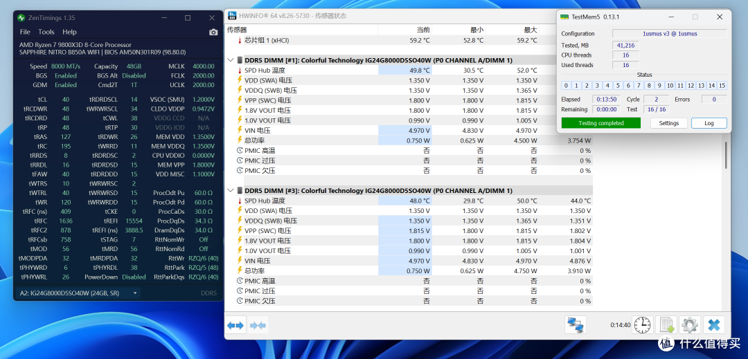 蓝宝石NiTRO+氮动B850A WIFI：跑满9950X3D稳8000的性价比ATX大板