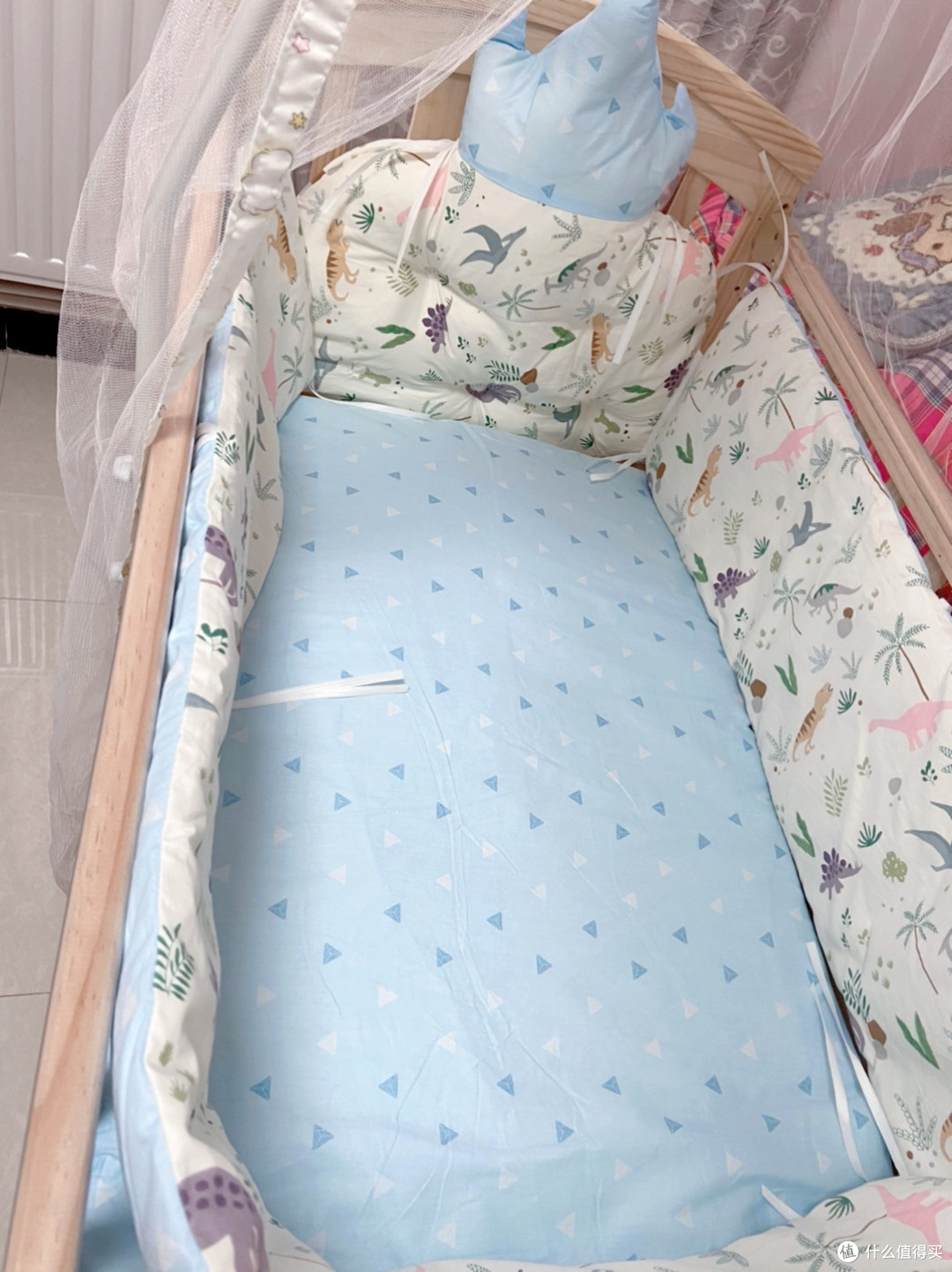 618奶爸带娃好物;实木婴儿 哄睡摇床