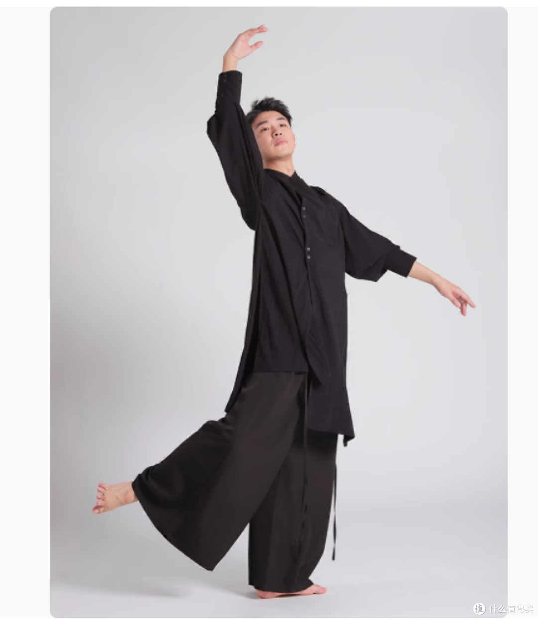 HUHUDANCE 现代舞演出服：立领长款衬衫黑色与墨绿的灵动之舞