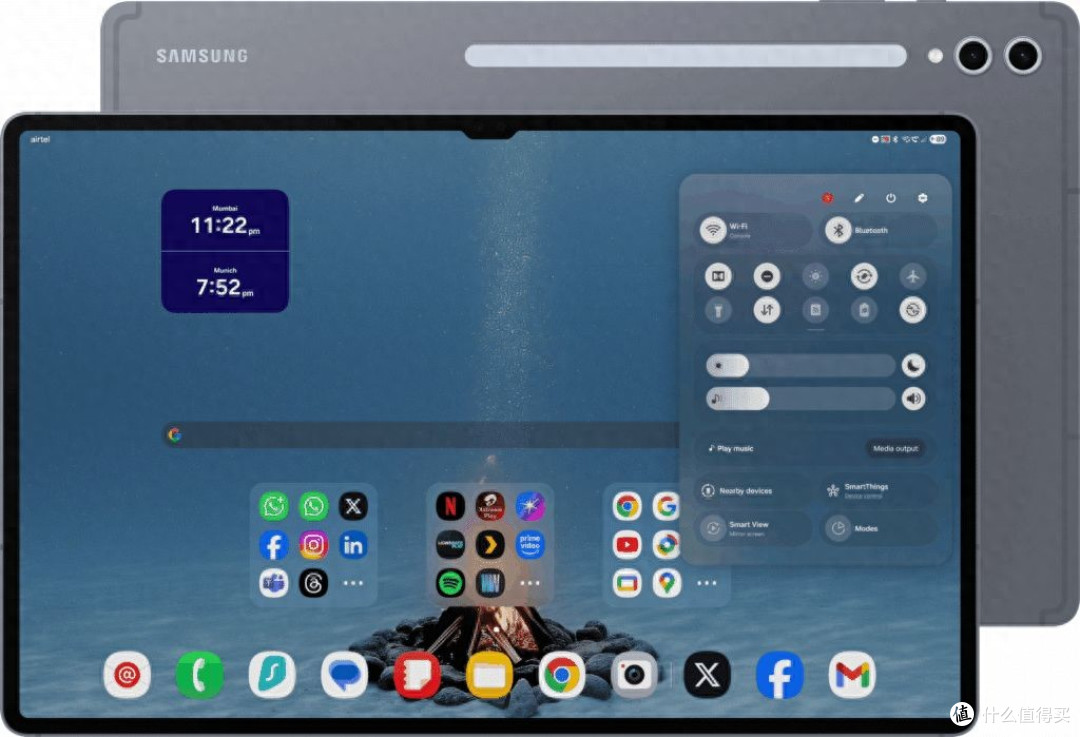 初探三星One UI 8平板改进：快速面板和通知栏新增模糊效果