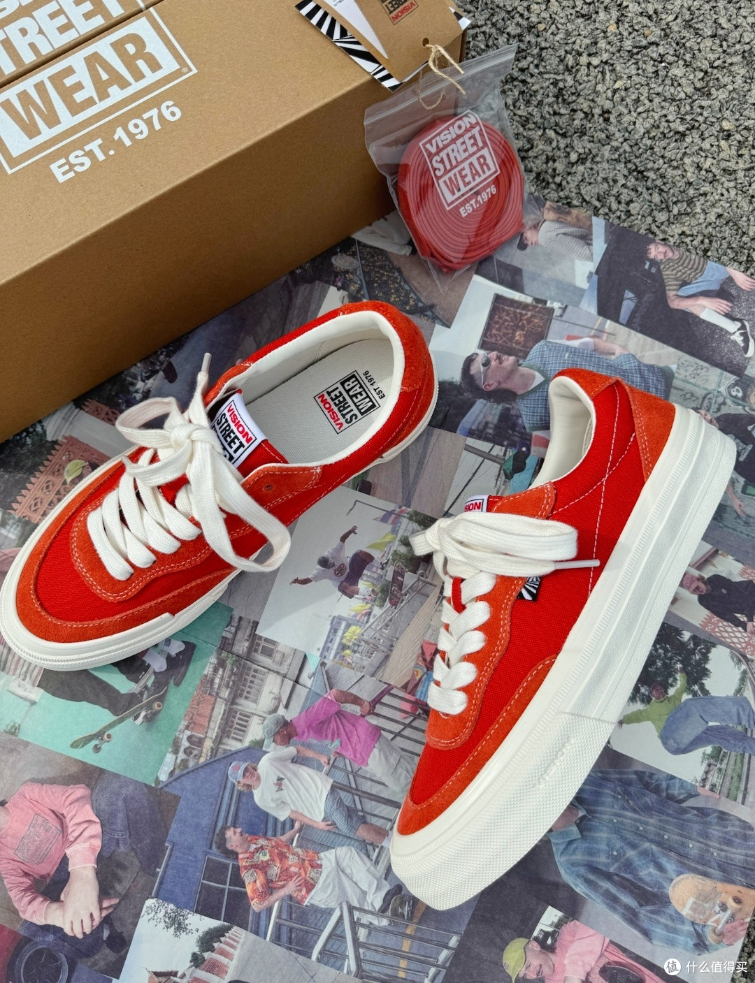 翻毛皮帆布滑板鞋:Vision Street Wear Flat Top 西柚色