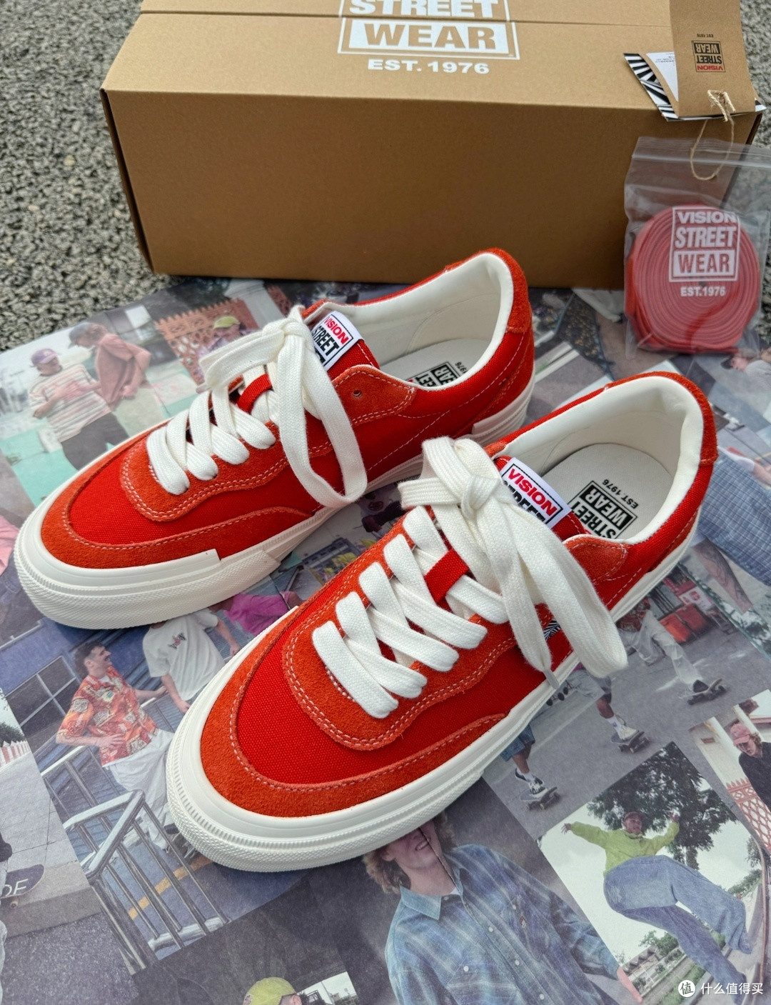 翻毛皮帆布滑板鞋:Vision Street Wear Flat Top 西柚色