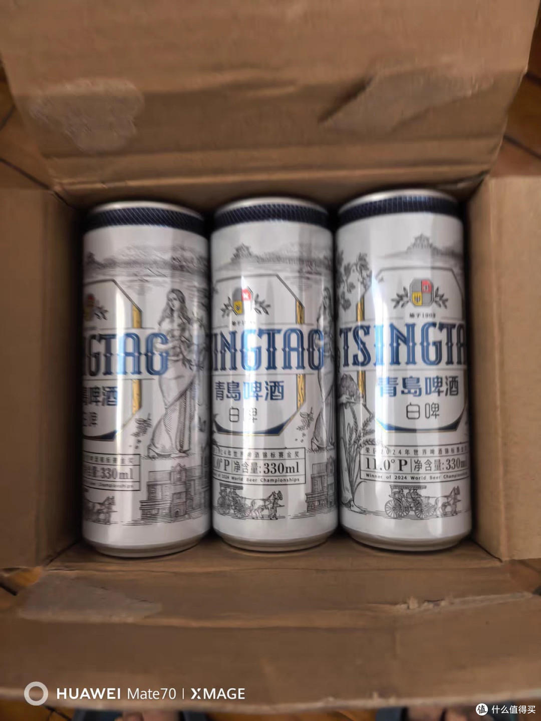 青岛啤酒白啤330ml*12听开箱体验