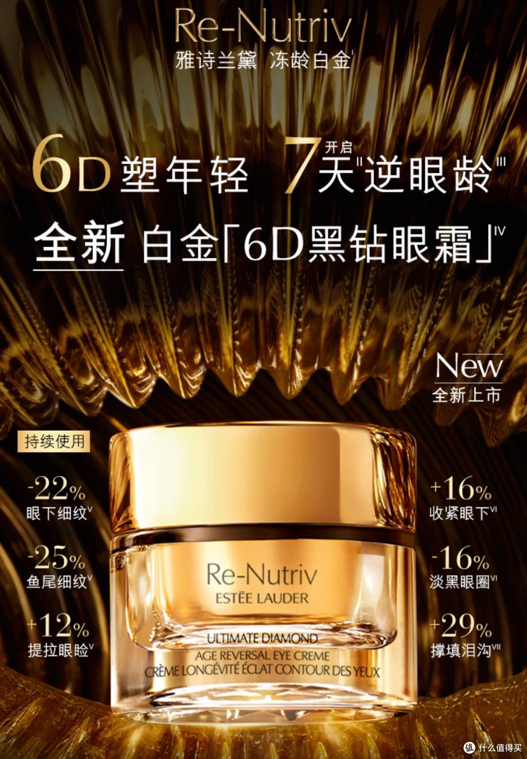 雅诗兰黛白金6D黑钻眼霜:细胞级抗老科技重塑眼周年轻态