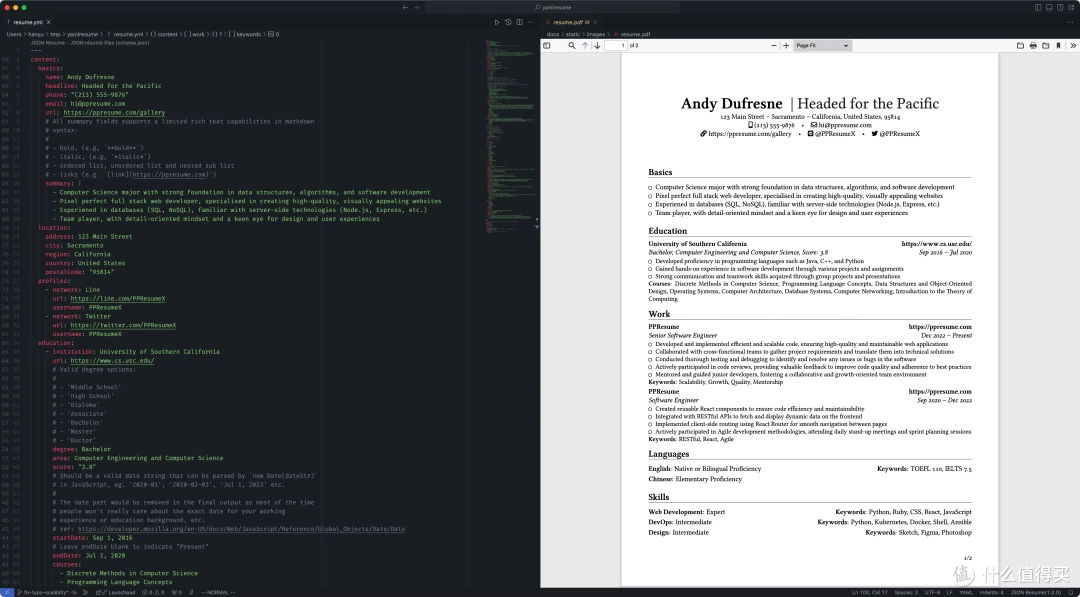 简历制作【第二篇】:LapisCV、yamlresume