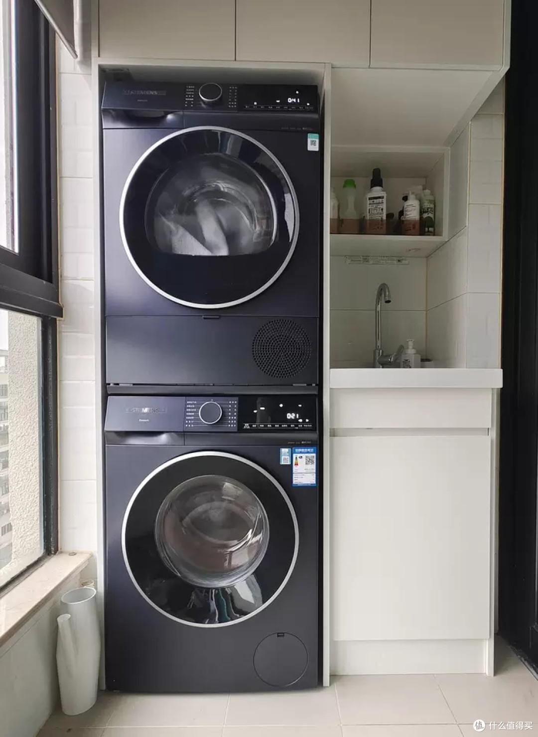 【蓝宝石超氧】西门子10公斤滚筒家用官方热泵洗烘套装1E10