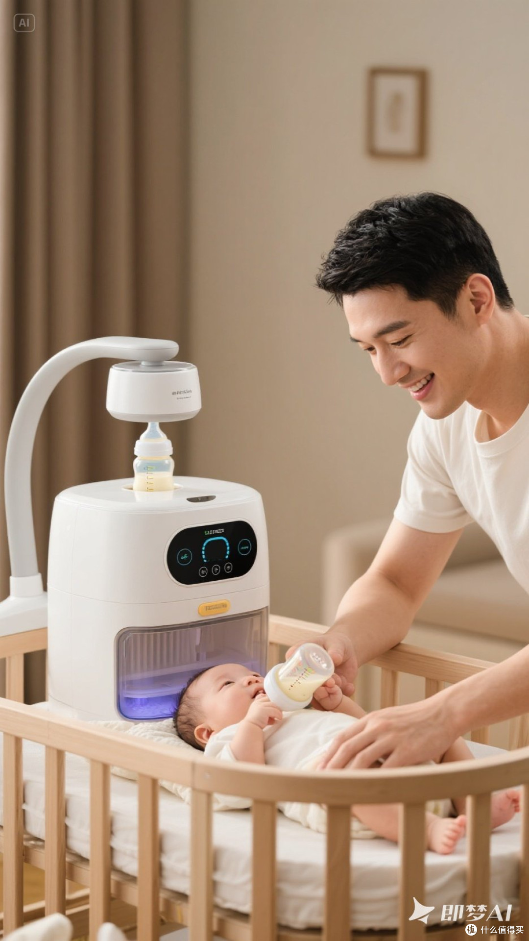 奶爸必备：高效育儿神器推荐，如自动摇篮、智能奶瓶消毒器。