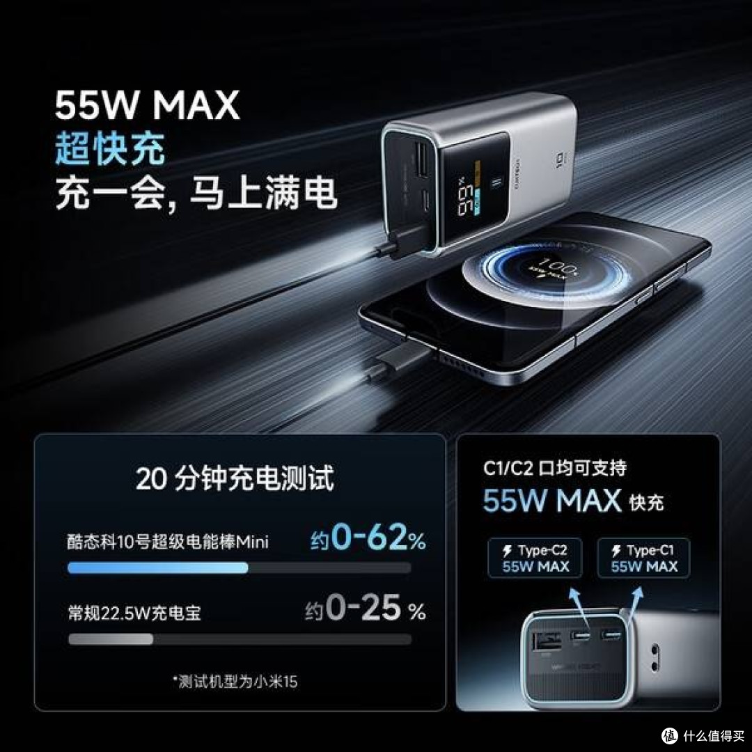 CUKTECH 10号充电宝55W快充体验