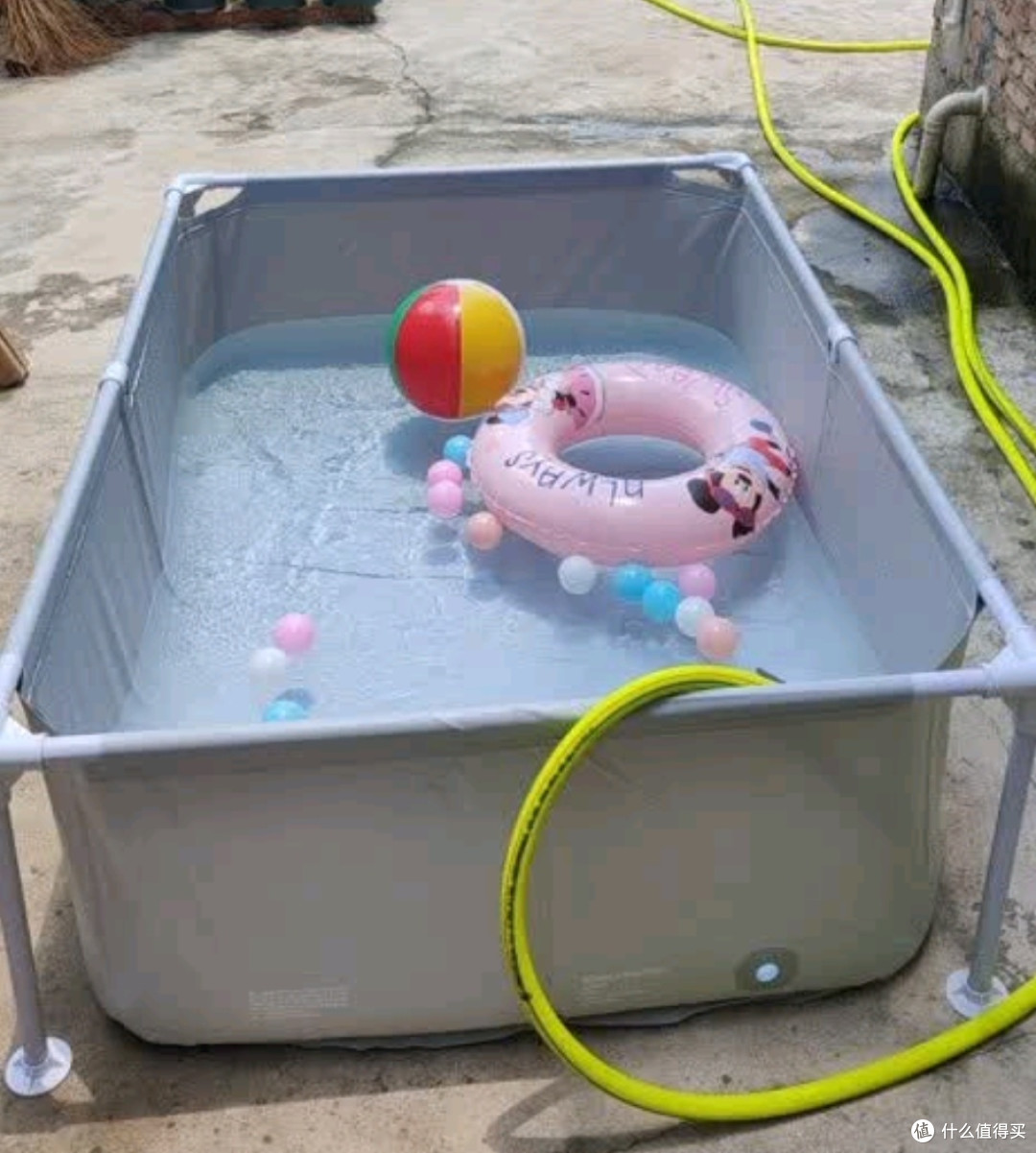 bestway游泳池儿童家用折叠泳池免充气户外戏水池灰150*105*45