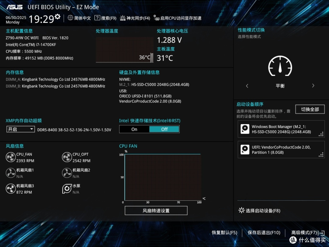Intel IPO优化体验，分享14700KF+华硕Z790 AYW纯3i平台整机搭配