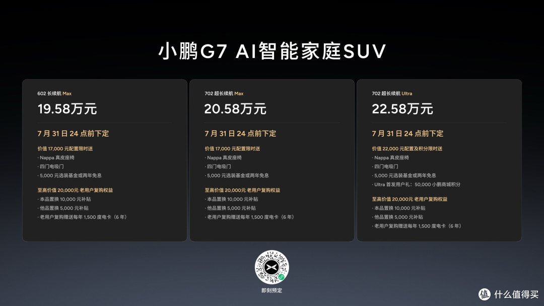全球首款L3级算力AI汽车小鹏G7正式上市,19.58万元起售
