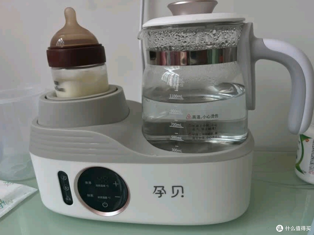 孕贝电动摇奶器+暖奶器二合一恒温水壶:婴儿喂养新神器