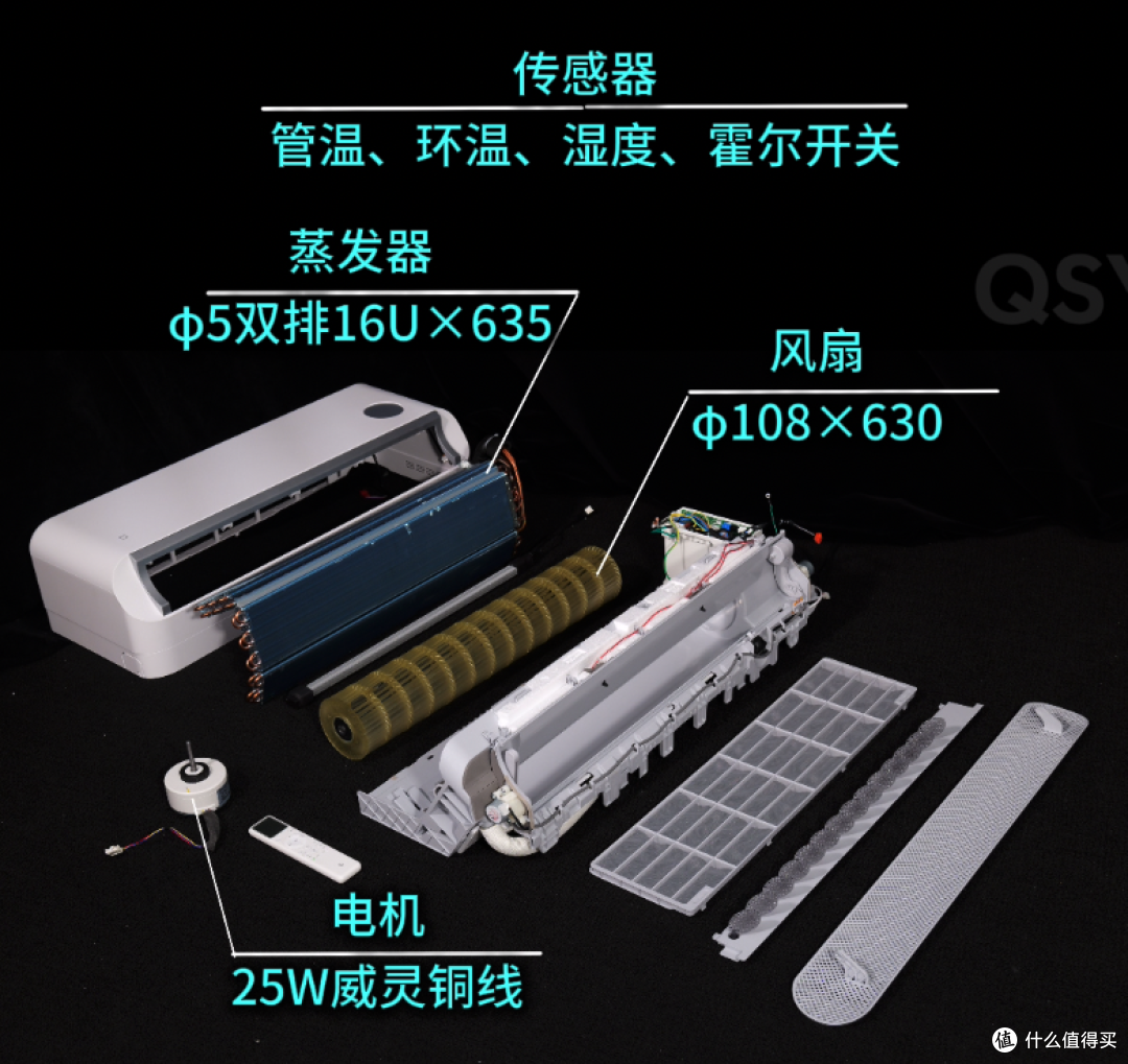 小米健康风Pro 1.5匹空调拆机 物理双层柔风 全能水桶机