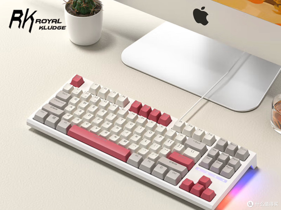 百元级机械键盘,RK R87红键帽 + RGB 双侧灯!