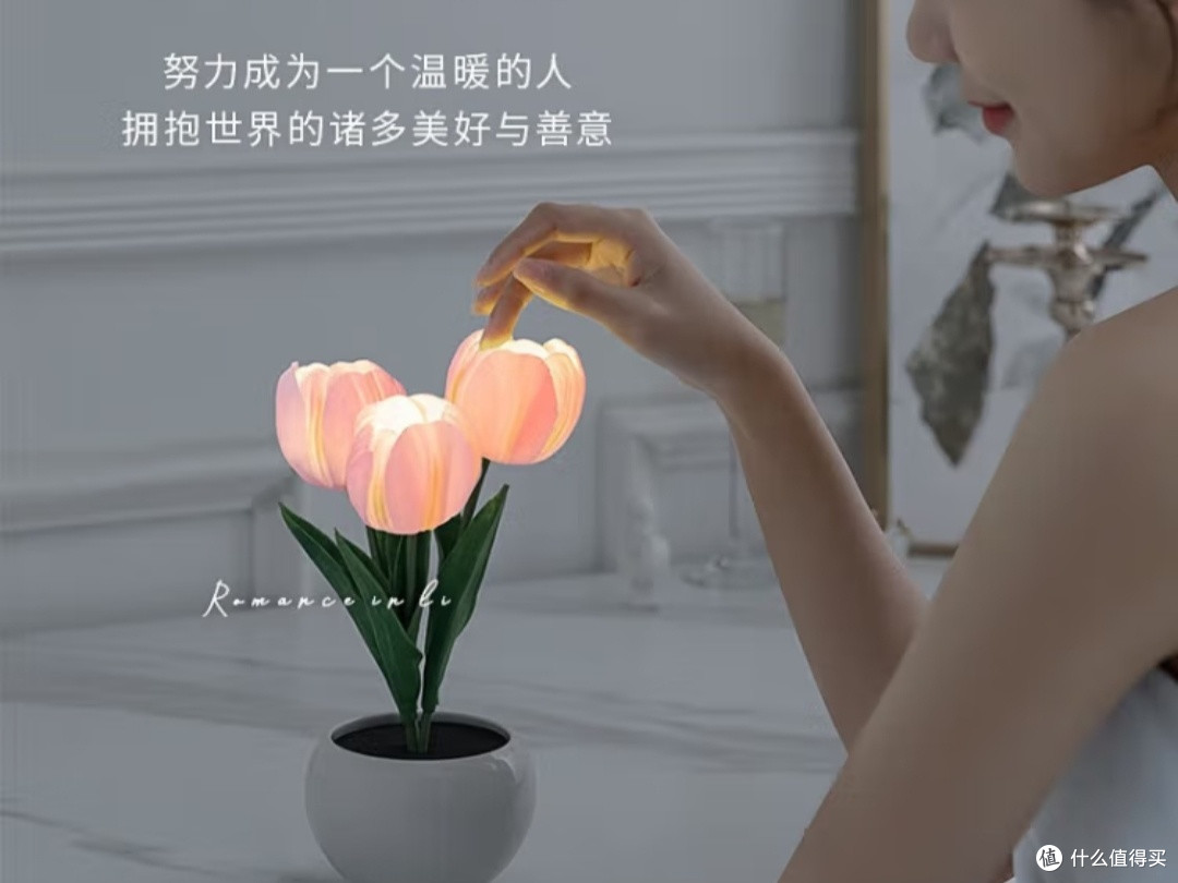夕风郁金香永生花小夜灯:浪漫与实用兼备