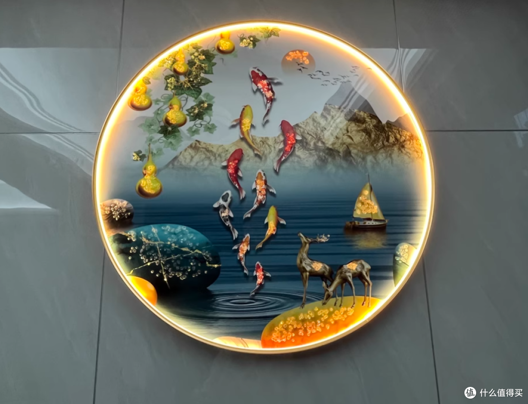 鼎翼旗舰店新中式入户圆形玄关装饰画：点亮空间的艺术臻品