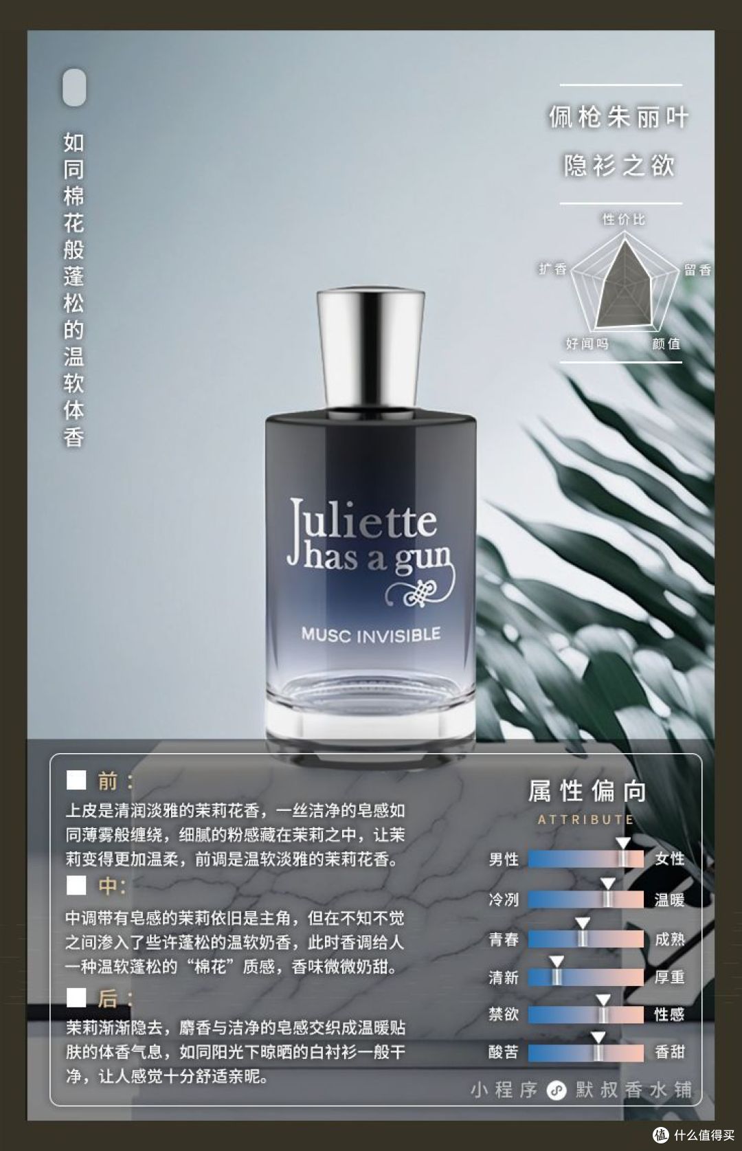 佩枪朱丽叶 隐衫之欲:棉花糖般的温软体香香水