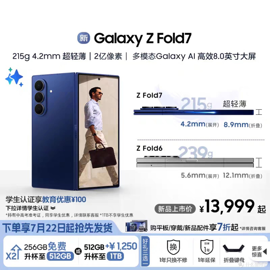 三星Galaxy Z Fold7：超轻薄设计与AI生产力革新