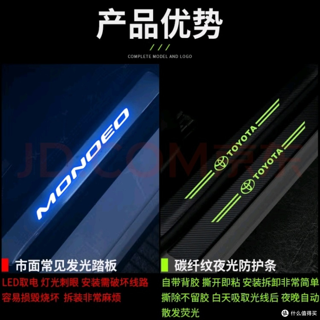 丰田卡罗拉门槛条夜光防踩贴
