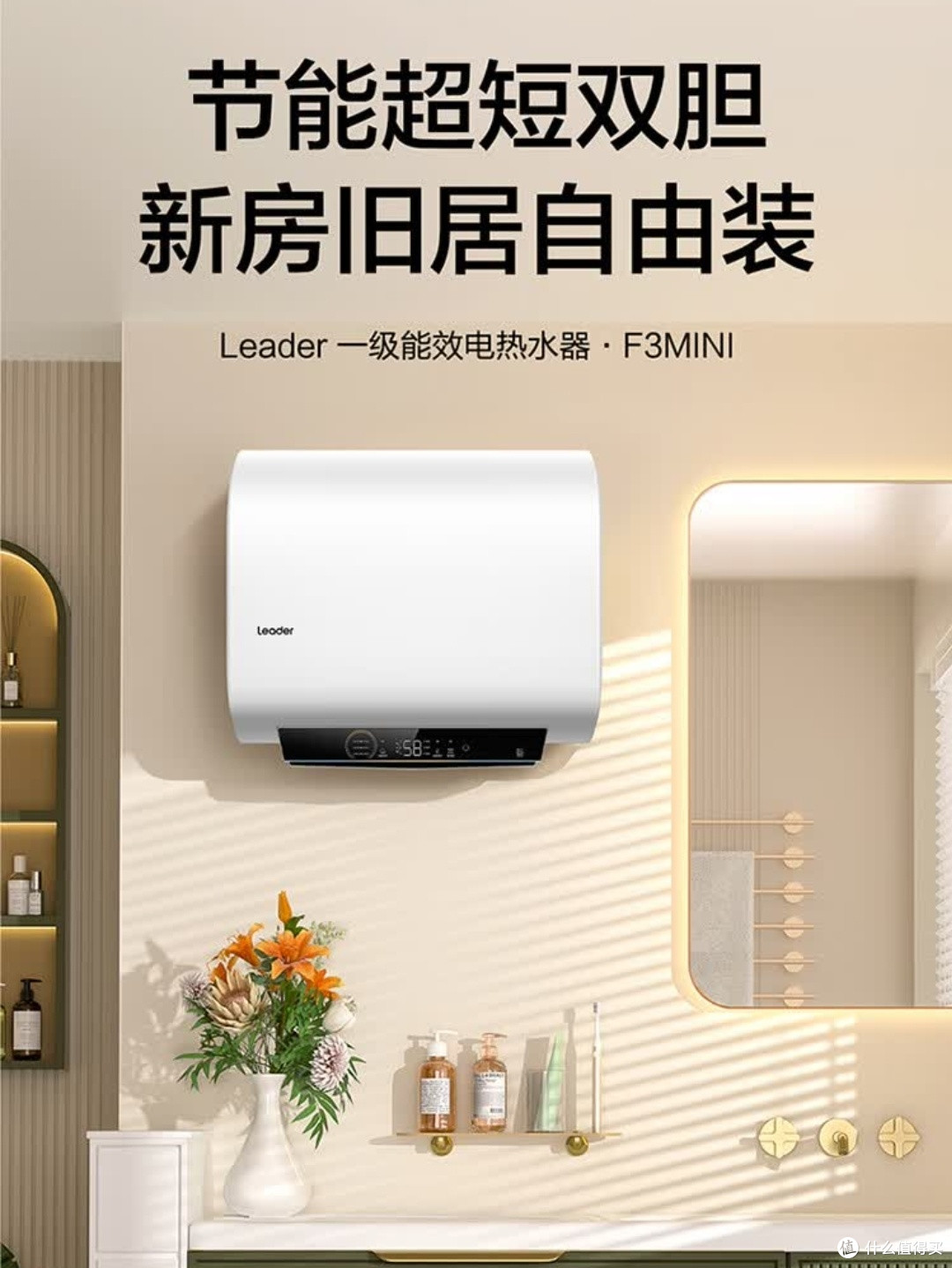 Leader60升双胆电热水器,家庭必备
