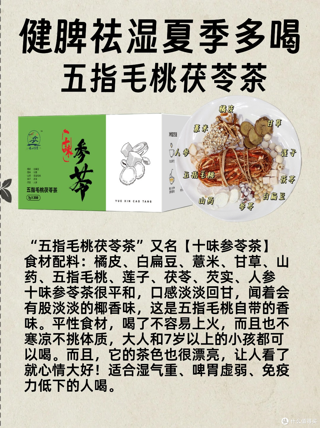 夏天一杯五指毛桃茯苓水,健脾胃排湿气,一身轻松!