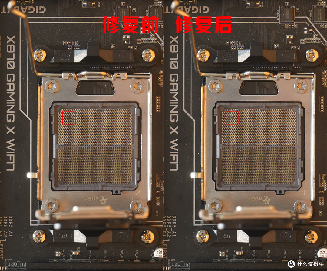 天没塌!技嘉X870主板异常损坏送修全记录(CPU 槽针脚修复)