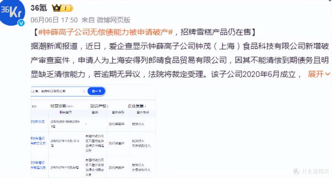 「雪糕刺客」钟薛高食品或将破产,债务危机引发行业关注