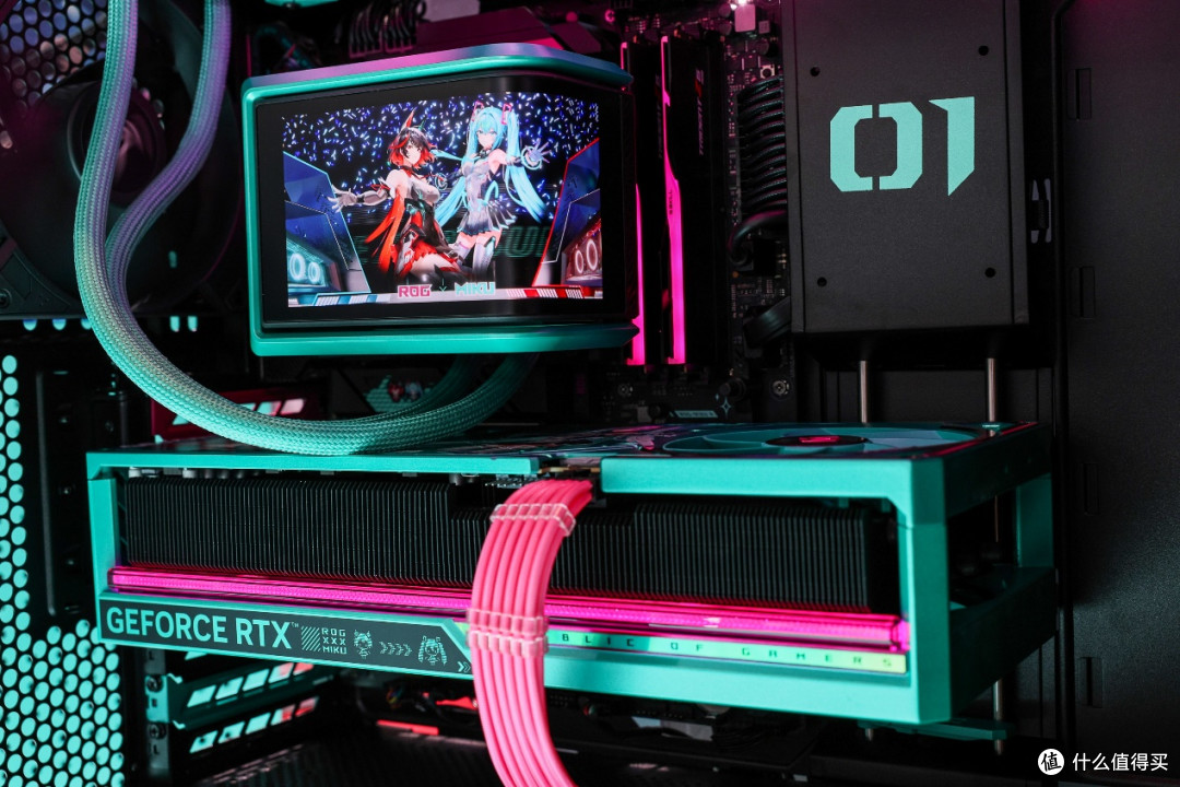 华硕全新联名电竞装备!ROG夜神5080RO姬x初音未来版显卡发布