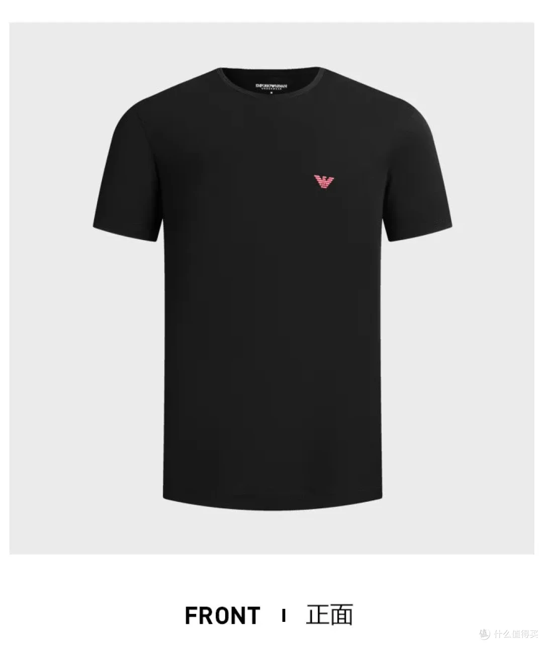 EMPORIO ARMANI   男式左胸LOGO纯棉圆领短袖T恤