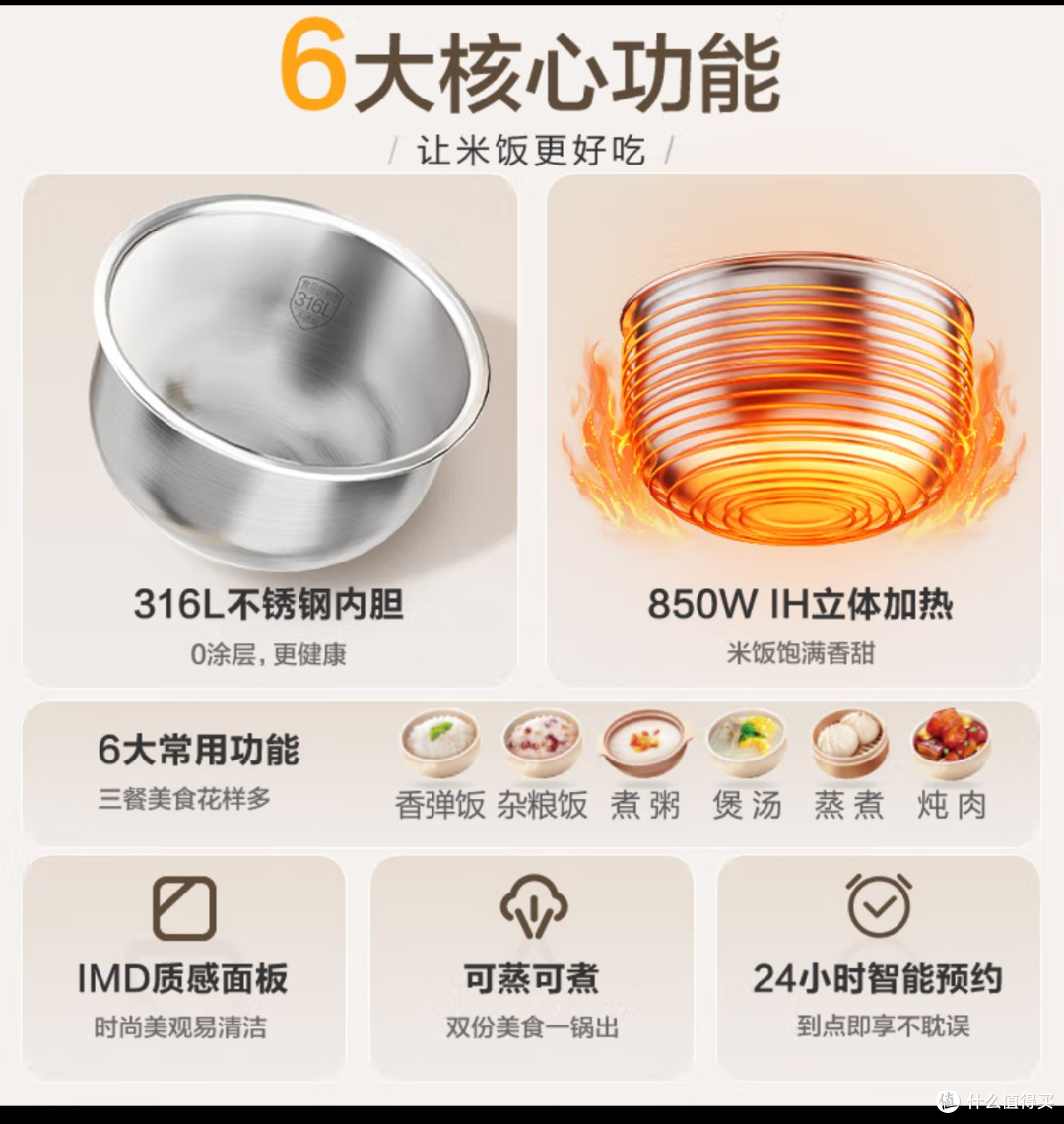 苏泊尔(SUPOR)0涂层小型迷你电饭煲IH无涂层家用电饭锅2L