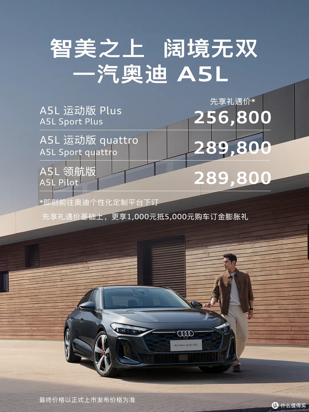 一汽奥迪A5L预售25.68万起!首款搭华为智驾燃油车!标配副驾屏!