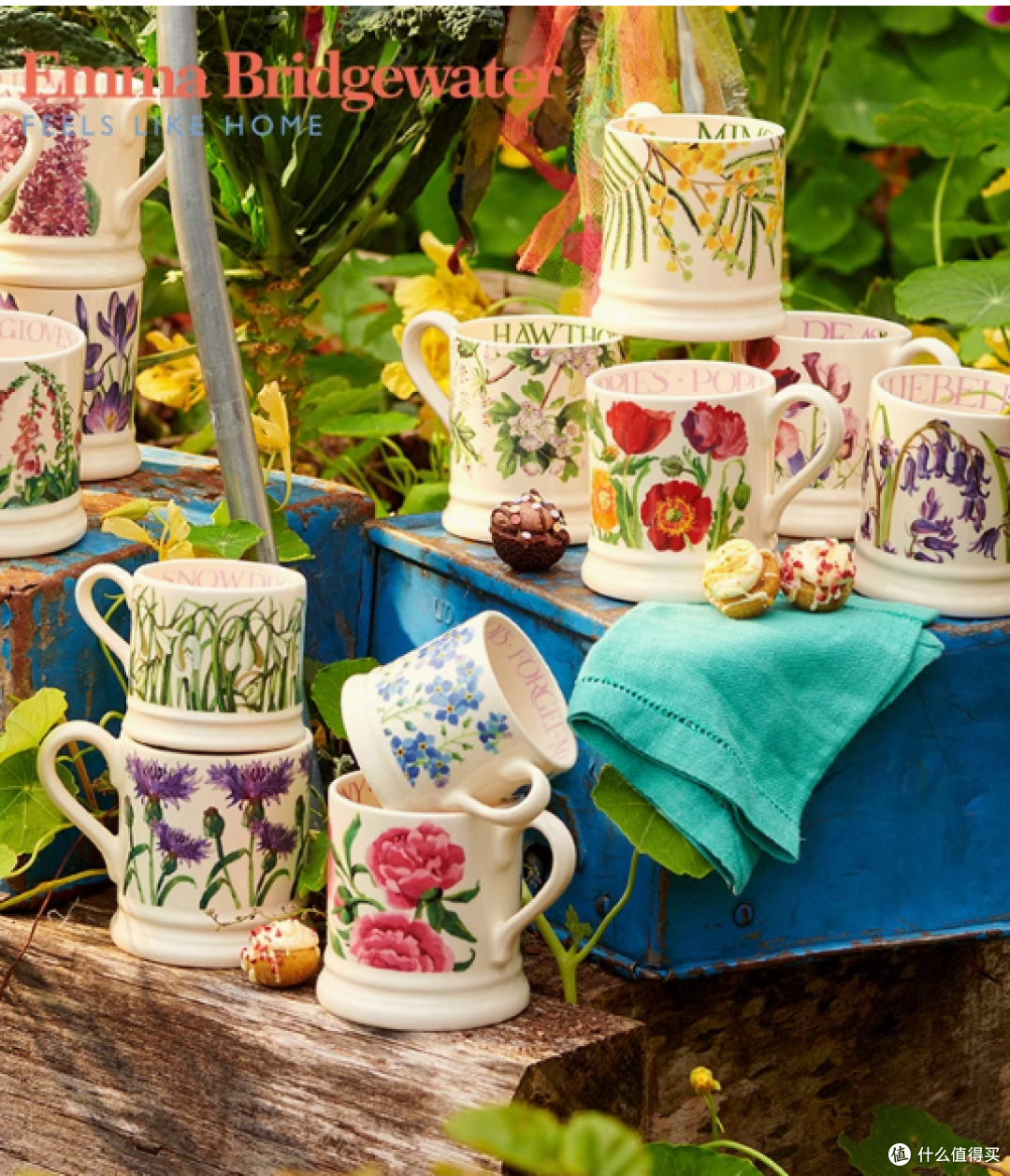EMMA BRIDGEWATER 夏日花卉马克杯餐盘:釉下彩里的英式田园梦