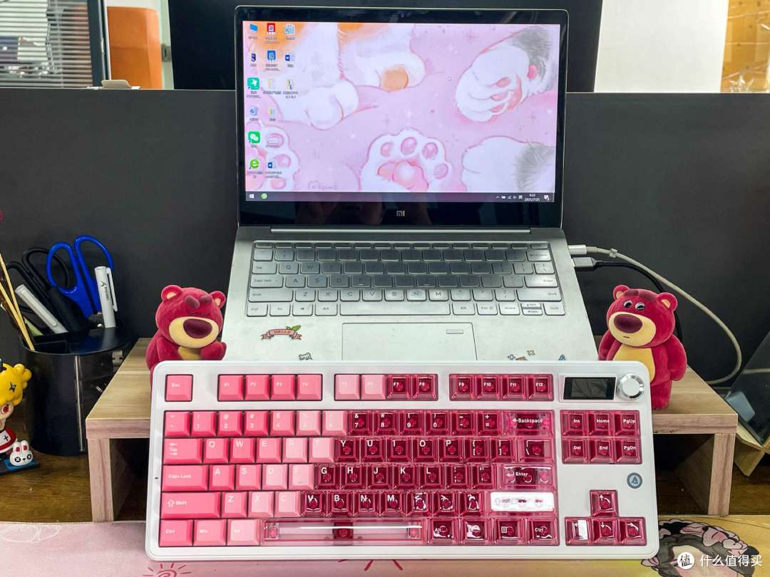 媳妇的心头好!粉嫩+透明,黑爵MK87三模机械键盘这波操作有意思