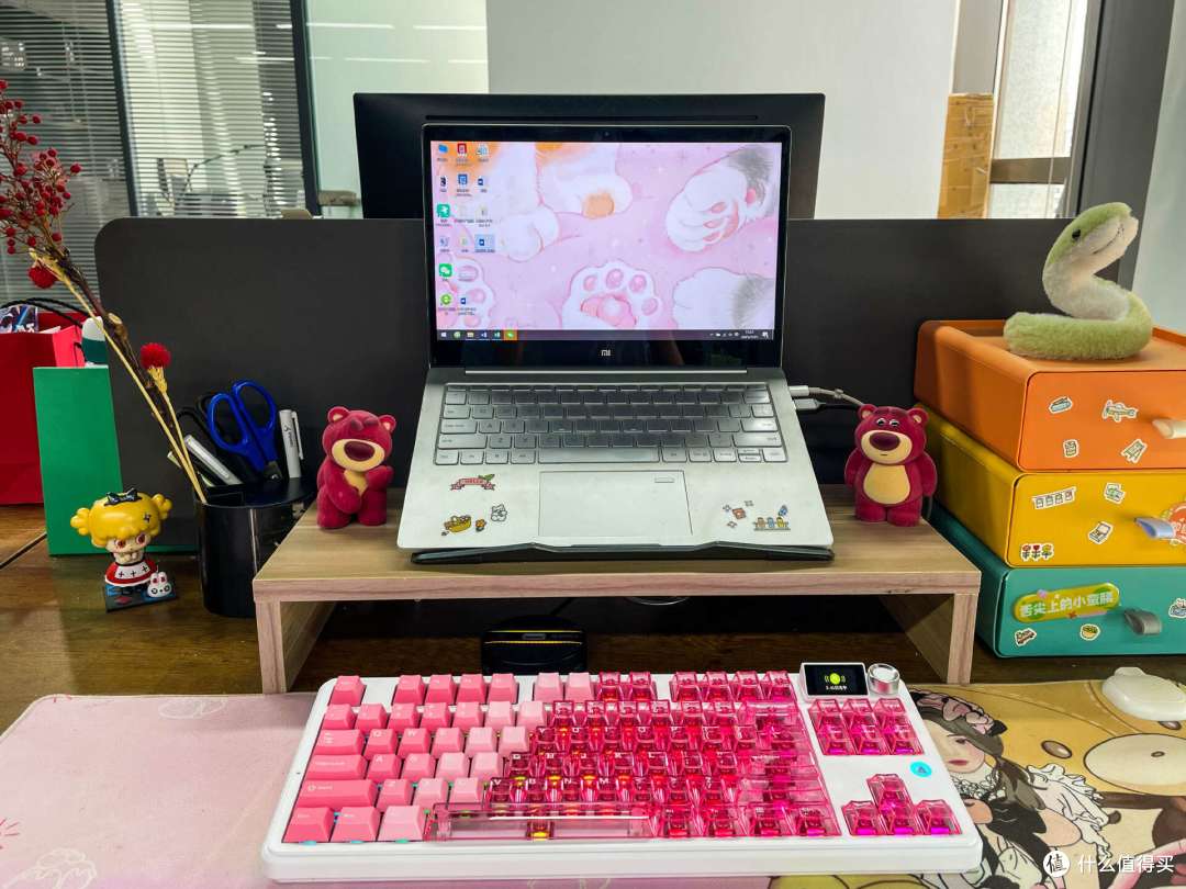 媳妇的心头好!粉嫩+透明,黑爵MK87三模机械键盘这波操作有意思