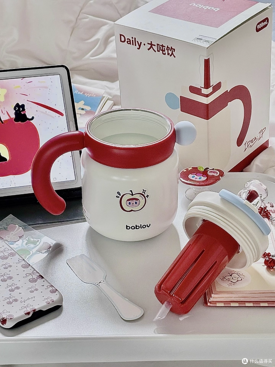 bablov 大容量水杯:颜值高适合办公室,当礼物超可爱