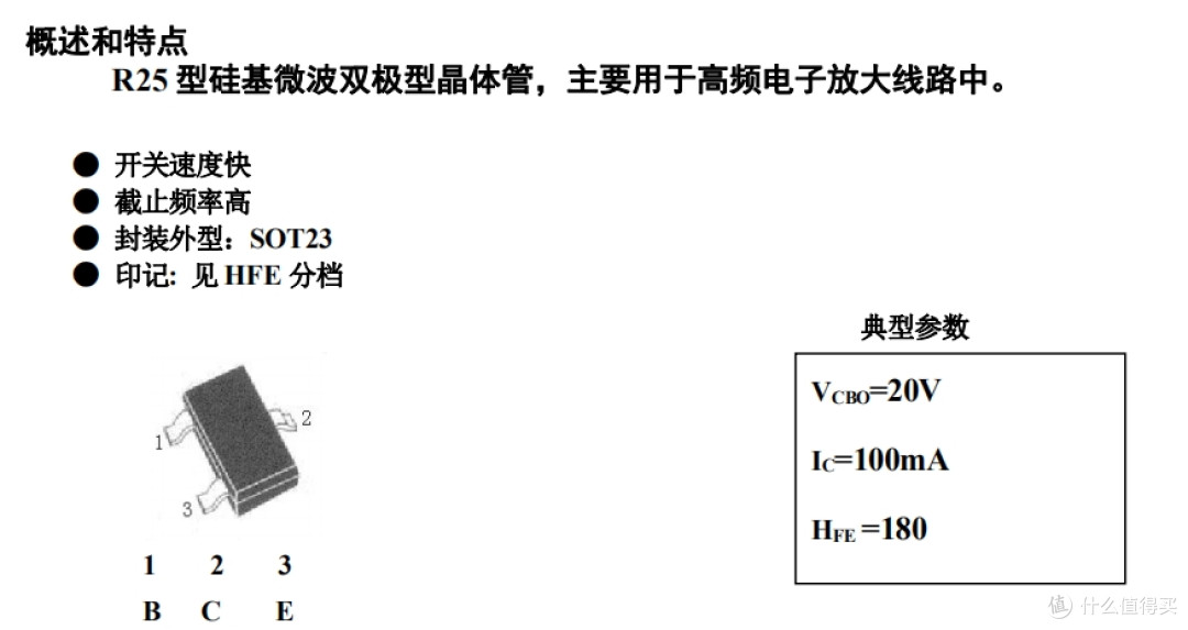 R25 型硅基微波双极型晶体管,可用于高频电子放大线路中