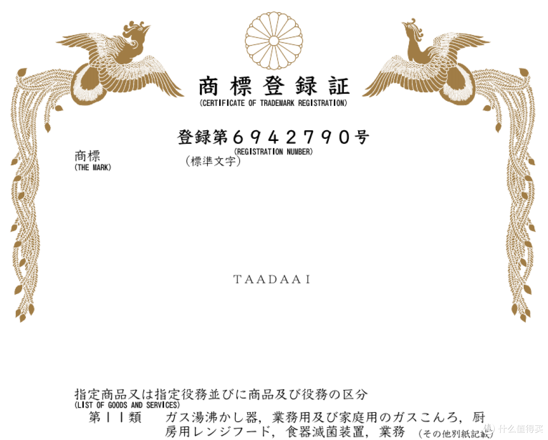 TAADAAI日本注册商标