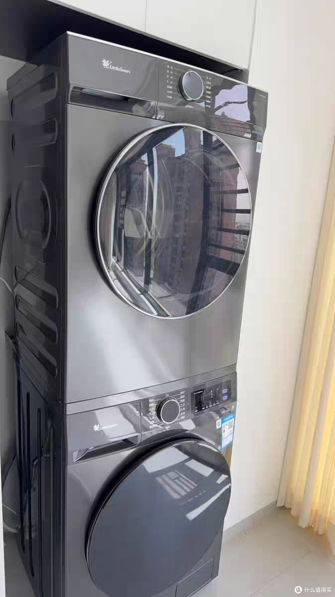 天鹅洗烘套装10KG家用滚筒洗衣机热泵烘干机098pro+02