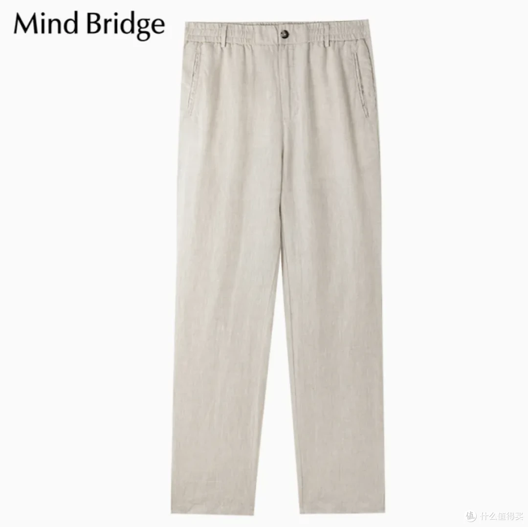 mind bridge 亚麻直筒长裤 麻色