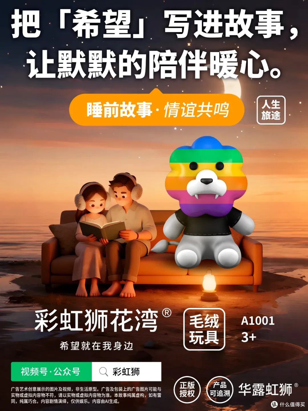 「彩虹狮花湾」毛绒玩具的「睡前故事」